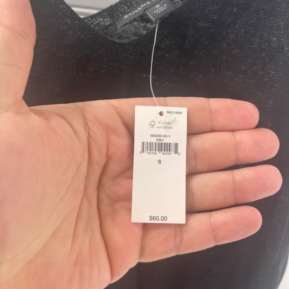 NWT Banana Republic Tank Black Linen Small - Picture 3 of 8